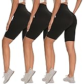 Syrinx 3 Pack Biker Shorts for Women – 8"/5"/3" High Waisted Tummy Control Workout Yoga Running Athletic Shorts
