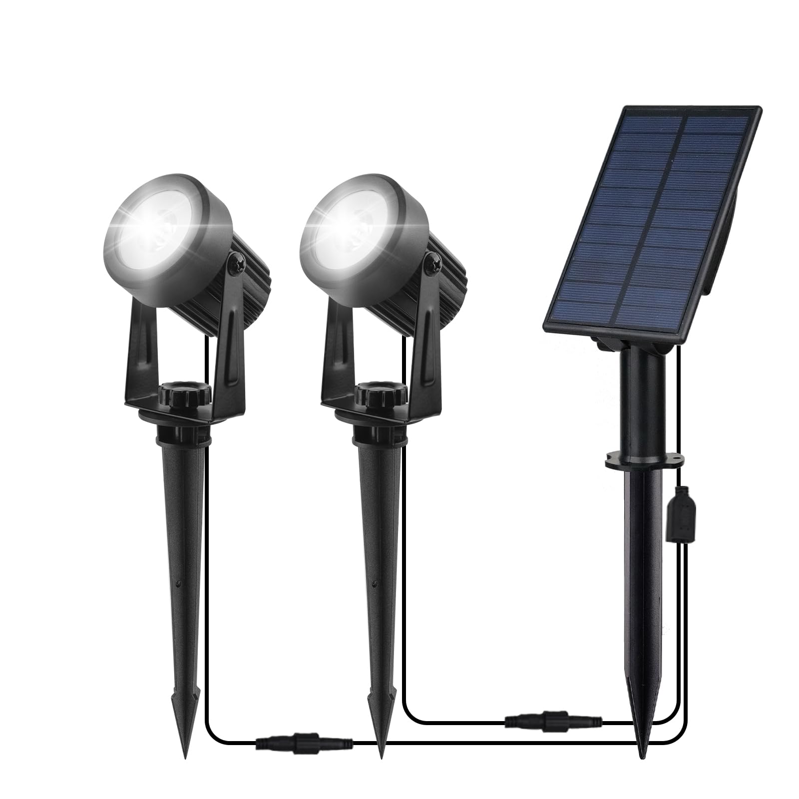 CORESLUX Solar Garden Spotlights, 2-in-1 Landscape Spotlight, 6000K Cold White Waterproof Outdoor Uplighters for Garden, Driveway, Pathway, Pool Area, Halloween Christmas Decorations