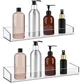 ClarityCraze 2 Pack Acrylic Bathroom Shelves, Clear Acrylic Shower Caddy Organizer, 15" Invisible Floating Shelves for Book/F