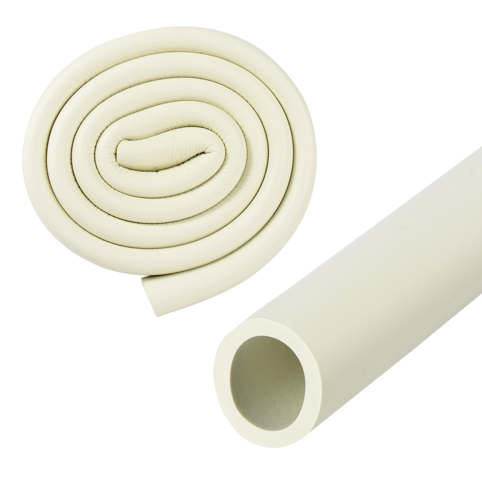 M METERXITY Pipe Insulation Tube, 25mm 1" ID 35mm OD 3.3Ft 1m Length, Soft Flexible Foam Tubing for Handle Grip Support/Guitar Stand/Roof Racks [White]
