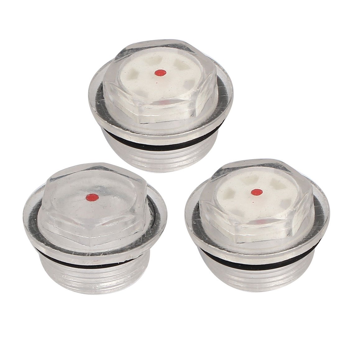 Sourcingmap Air Compressor Oil Level Gauge Sight Glass 27mm Male Thread 3Pcs Clear