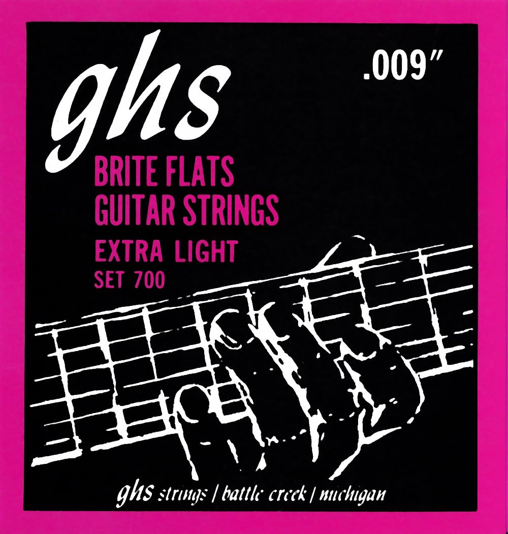 GHS 700 9 - 42 Extra Light Brite Flats Guitar String Set