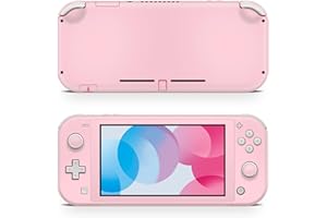ZOOMHITSKINS Pink Switch Lite Accessories, Compatible for Switch Lite Pink Skin, Love Pink Rose Pastel White Cute Kawaii Couple Strawberry Cherry, 3M Vinyl, Durable & Fit, Made in The USA