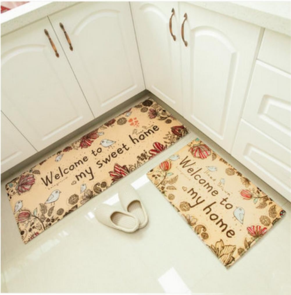 GCR Carpet mats Household machines Weaving machines Machine washable flannel door mats Sofa sliding door Kitchen bedroom Waterproof non-slip mats, 45 * 115cm