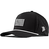 Branded Bills Vintage Old Glory PVC Curved 5 Panel Rope Hat, Fits 7-7 7/8, Adjustable Snapback | Lightweight, Comfort Stretch
