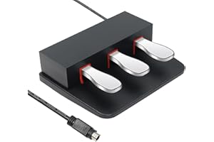 WIKROCK Portable 3-Pedal Board unit for Electric pianos keyboards, Soft pedal & Sostenuto pedal & Sustain pedal, Anti-slip 3 Pedal Compatible With Yamaha P125 P121 P515 DGX670 Digital pianos keyboards (Black)
