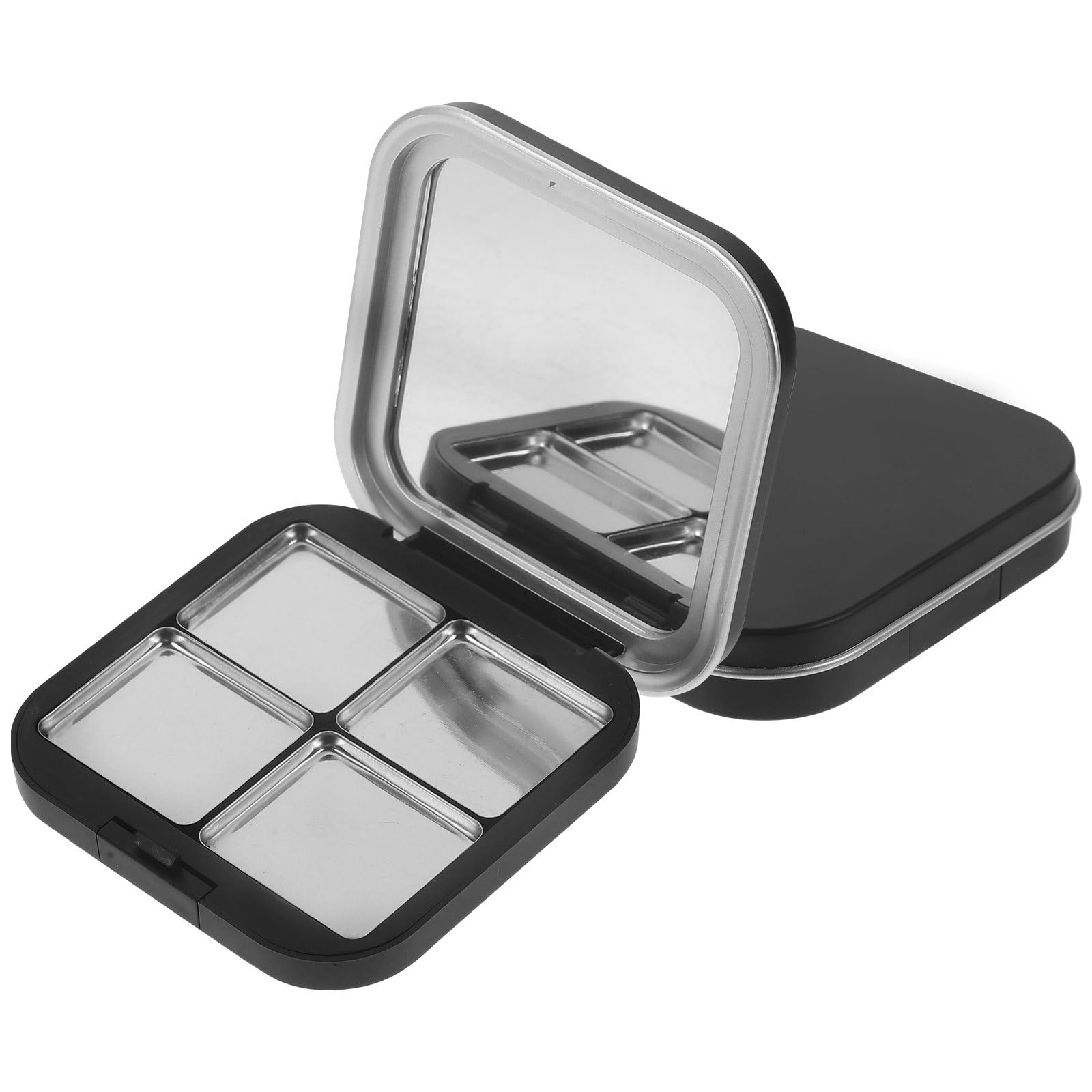 LALAFINA 2pcs Empty Magnetic Makeup Palette, Metal Tin Palette Pans Cosmetic Storage Case Diy Makeup Tray for Eyeshadow, Blusher, Lipstick, Highlighter