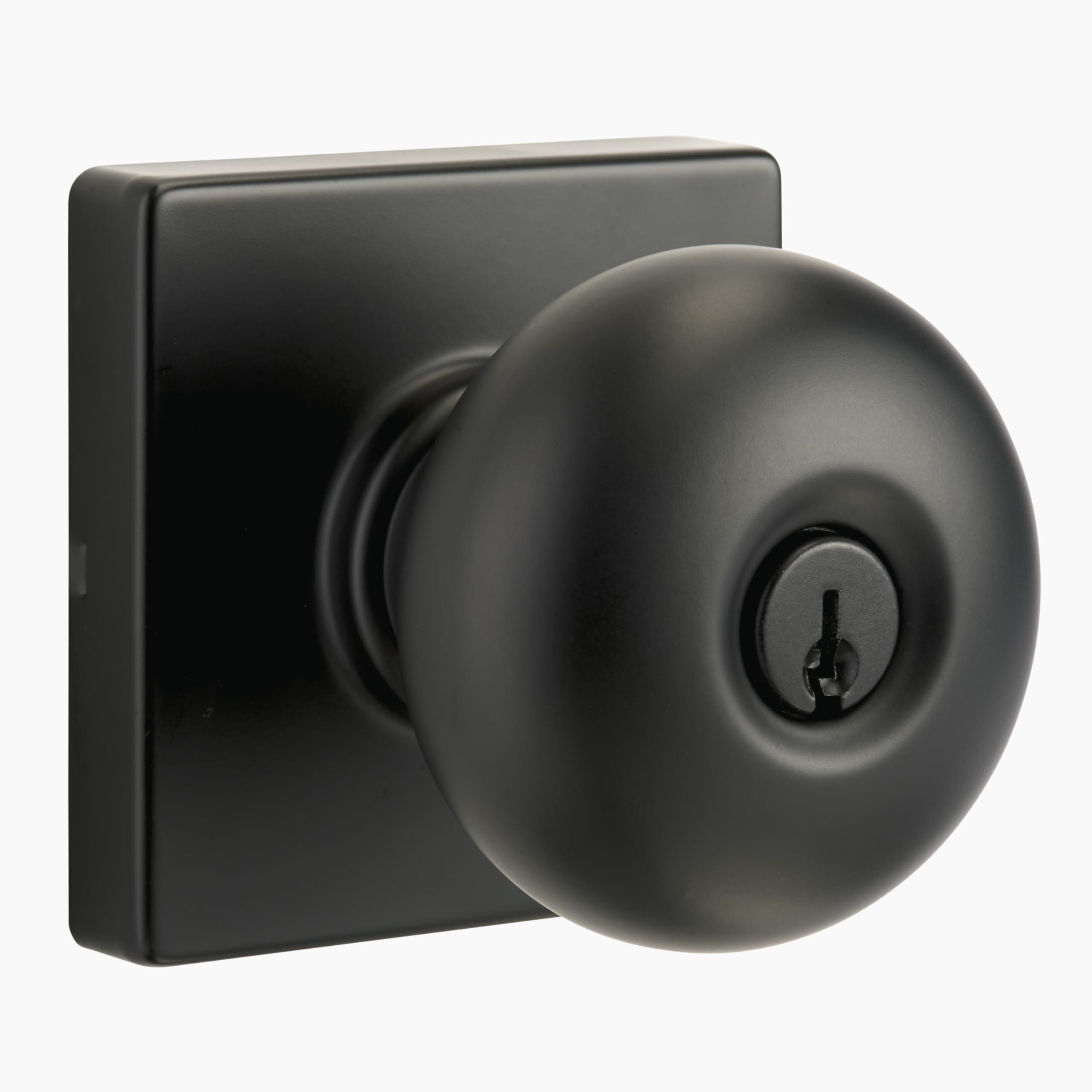 Photo 1 of ****MISSING KEY**** BRINKS Contemporary Keyed Entry Ball Door Knob, Modern Lock Set, Interior Door Knobs for Sleek Home Decor - Matte Black