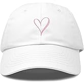 Hand Drawn Heart Hat Womens Embroidered Baseball Cap