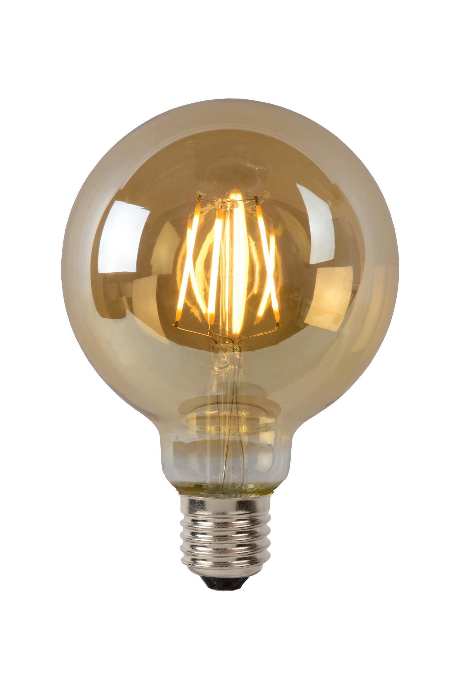 LUCIDE G95 Filament lamp, Diameter 9.5 cm, LED dim, E27 1x5 W, 2700 K, Amber