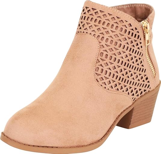 Cambridge Select Women�s Western Laser Cutout Chunky Block