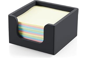 CMLKLZD Sticky Note Holder, Post It Note Dispenser for Office Desk Accessories, Self Stick Note Pad Holder, Memo Pad Holder Dispenser Organizer for School Office Desk Supplies, Black