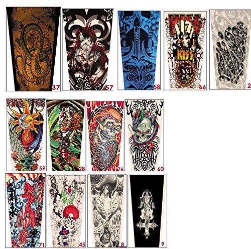 3 Pair(6pcs Tattoo Arm Sleeve Cover Cycling Sun Protective Uv Cover Arm Sleeves(34 design)
