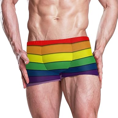 rainbow swimming trunks