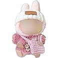 Clothes for Labubu(NO Doll) , Handcrafted Crochet 3-Piece Set for 17cm Doll, Premium Labubu Outfit with Accessories, Stylish Labubu Clothes for Doll(Pink)