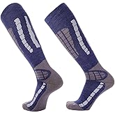 Pure Athlete Ski Socks Warm Merino Wool - Best Lightweight Thin Ski Snowboard Sock Women Men