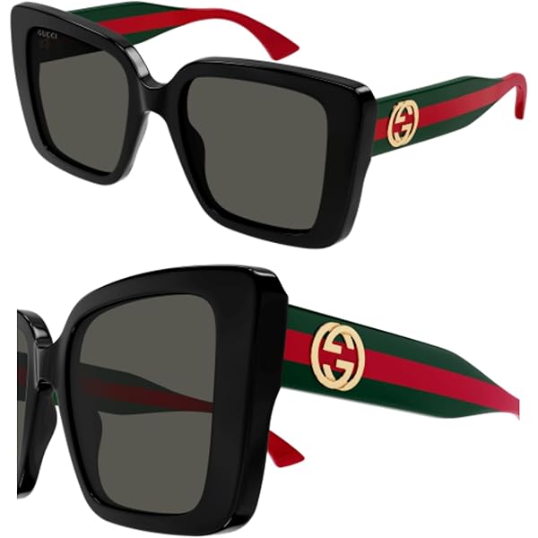 Gucci Women's GG0061S 003 Sunglasses, Gold (Gold/Green), 56, Gold