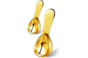 Coffee Scoop Gold 2 Tbsp 1 Tbsp Stainless Steel Measuring Coffee Scoop for Ground Coffee Short Handle Spoon Tea Sugar Flour L