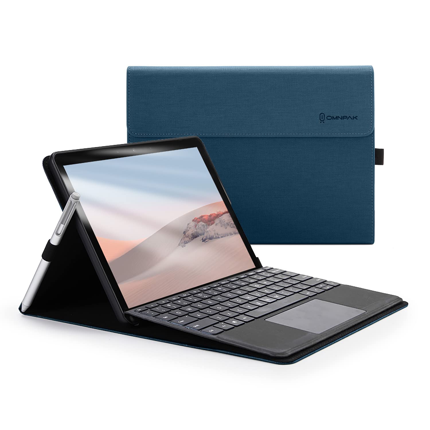 Omnpak Case for Surface Go 4 2023 / Surface Go 3 2021 / Surface Go 2 2020 / Surface Go 2018 with Stylus Holder, Multiple Angle Polyester Slim Lightweight Cover, Compatible with Type Cover Keyboard — image 1