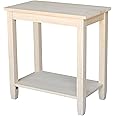 IC International Concepts Solano Accent Table Solid Real Wood, Sturdy Parawood, Living Family Room/Entryway, 24 in W x 14 in D x 25 in H, Paint/Stain Ready, Unfinished