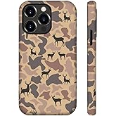 Generic Case for iPhone 15,Camo Camouflage Deer Phone Case for Men Girls Boy Kids Women,Dual-Layer Hard Shell Silicone Cover Shockproof Protective Case for iPhone 15
