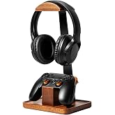 Plehood Headphone Stand with Gaming Controller Holder | Headset Stand with Storage Base, Controller Stand Gift, Gaming Equipment Accessories for Desk