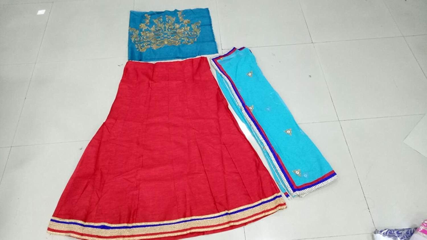 raju chopda women's lehenga choli (roja redd)