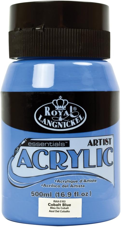 Royal & Langnickel RAA-5103 Essentials 500ml Acrylic Paint - Cobalt Blue, 500 ml (Pack of 1)