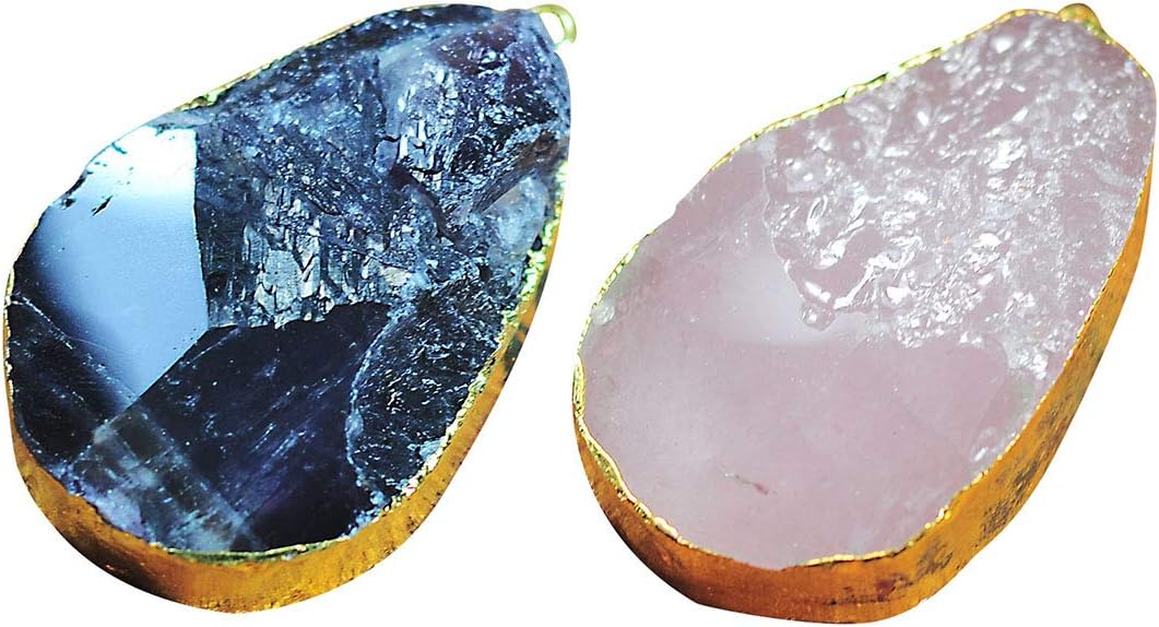 Joan Nunu Natural Raw Amethyst stone Pendant Necklace for Women Healing Chakra Crystals With Three Different Chains