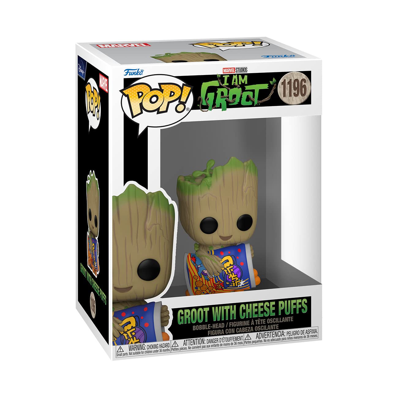 Funko POP! Marvel: Guardians of The Galaxy - Groot - 1/6 Odds for Rare Chase Variant with Cheese Puffs - Groot Shorts - Collectable Vinyl Figure - Gift Idea - Official Merchandise - for Kids & Adults