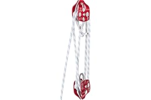 VEVOR Twin Sheave Block and Tackle 1/2 in x 100 ft Twin Sheave Block with Braid Rope 30-35 KN 6600-7705 lbs Double Pulley Rigging
