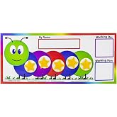 Kenson Kids I Can Do It! Caterpillar Token Board, Dry Erase, Ages 3-10 | Magnetic dry erase chart, 8 reusable plastic stars,