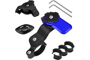 LLII Motorcycle Phone Mount Bike Handlebar Cell Phone Holder Fork Stem Case for GPS, 360°Rotation Shock-Absorbing Riding Navigation Fixed Bracket for 4.7In-7.2In Smartphones(Blue)