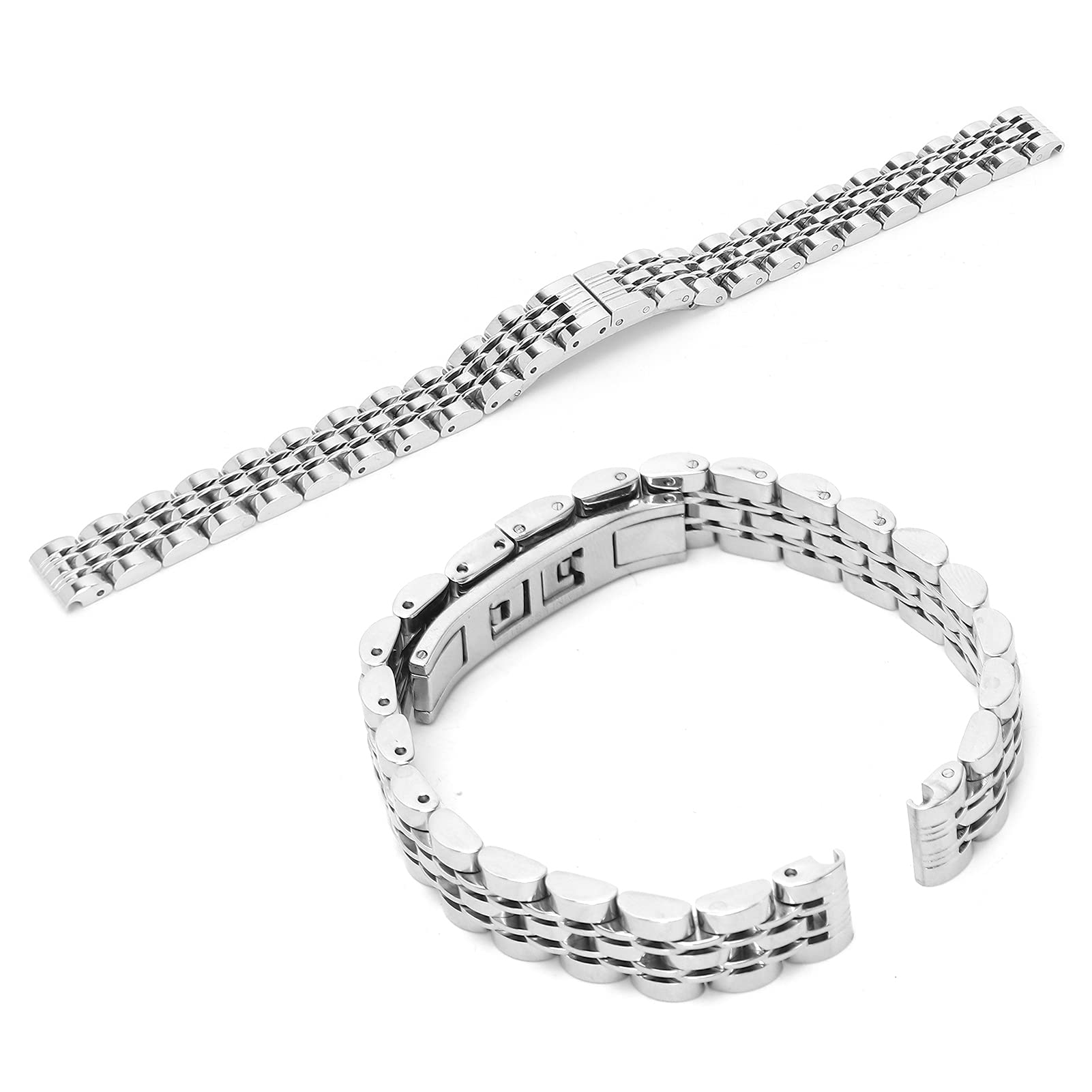 Replacement Stainless Steel Watch Band watch straps Watch Band Buckle Metal Watch Band Watch Band Accessory Part Buckle Wrist Belt Adjustable Length Strap(10mm)