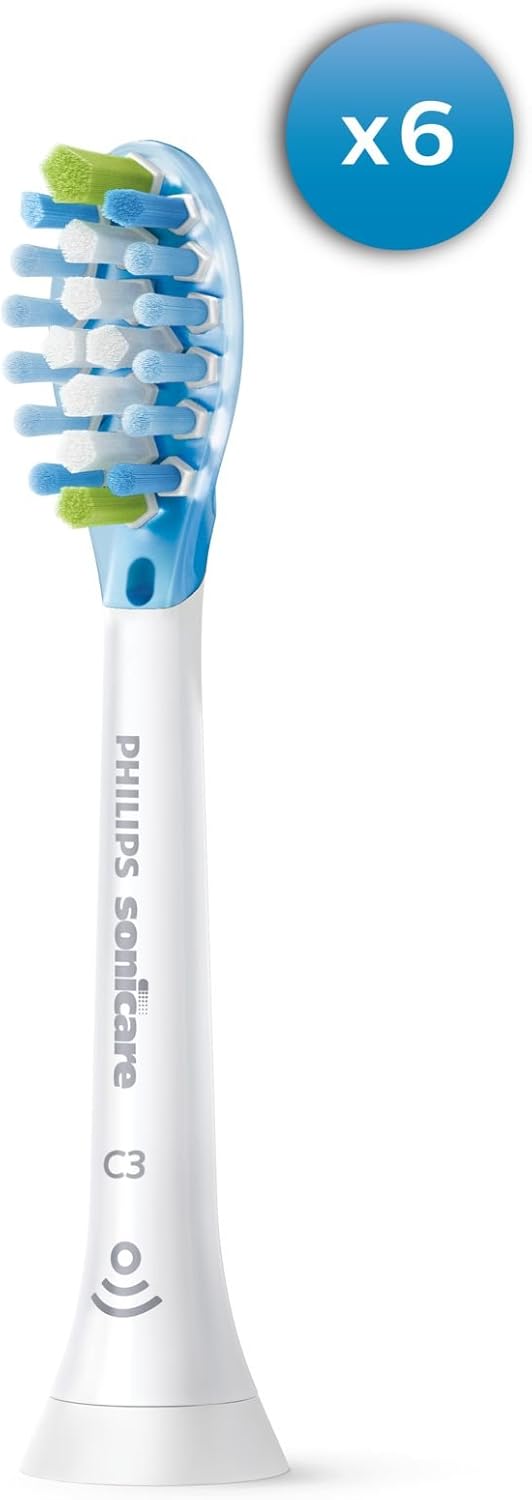 Philips Sonicare Premium Plaque Control with BrushSync, Replacement Toothbrush Heads, 6-count, HX9046/90, Black