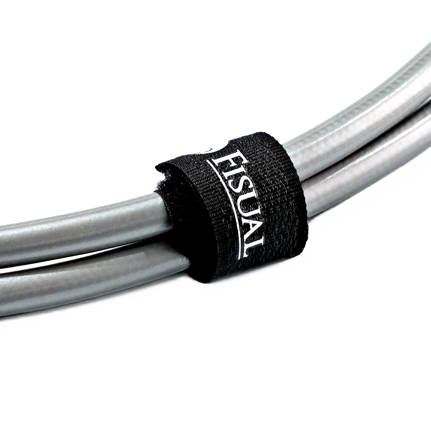 FISUAL Chunky Reuseable Hook & Loop Cable Ties - 20 Pack Black