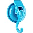 SOCONT Heavy Duty Vacuum Suction Cup Hooks, Blue Plated Polished Super Suction for Kitchen Bathroom, 1 Pack