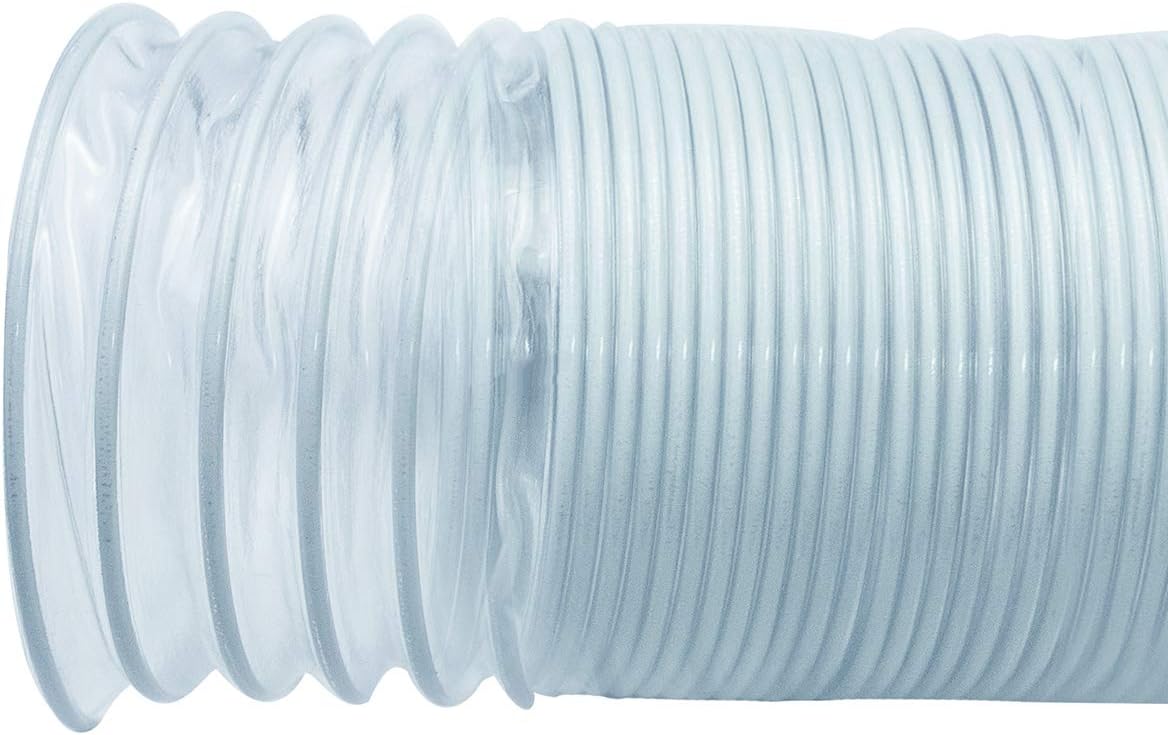 POWERTEC 70143 PVC Dust Collection Hose (4 Inch x 20 Feet) | Flexible Clear Vue Heavy Duty PVC Hose - - 