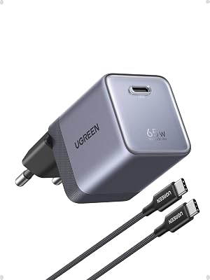 Nexode Air 65W Cargador USB C Rápida con Cable USB C (Gray)