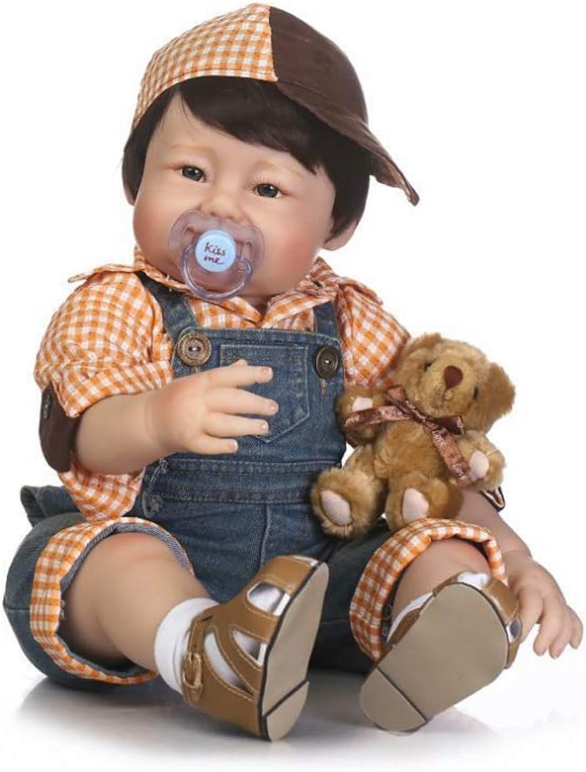 Prezzo JTYX DOLLS Realistico Reborn Bambino Bambole Carino Ragazzo Morbido Silicone Vinile Realistico Neonato Giocattolo Regali 55cm,Color1,55cm Offerte