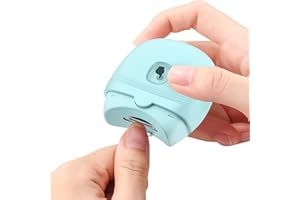 PARAROSE Automatic Nail Clipper, Electric Baby Nail Clippers with Light, Rechargeable Nail Clippers with Catcher, Electric Nail File for Baby, Kids, Seniors, Caregivers - Easy to use (Blue)