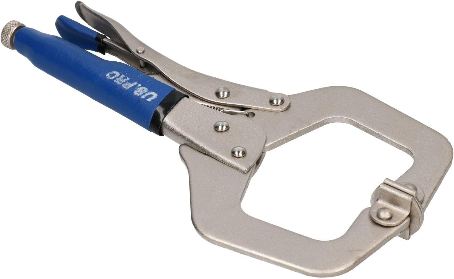 11” Welding Locking C Clamps Adjustable Fastener with Quick Release Grip 2 Pack, Nickel - Image 3