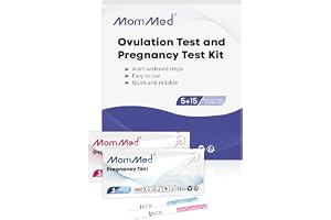 MomMed 15 Ovulation Test Strips and 5 Pregnancy Test Strips Combo Kit,Pregnancy Tests and Ovulation Predictor Kit,Accurately Track Ovulation and Detect Early Pregnancy (20 Count (Pack of 1))