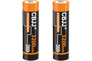 CBJJ 3.7V 18650 Battery, Li-ion 18650 Rechargeable Battery with 3.7 Volts High Capacity Reliable Performance for LED Flashlights, Headlightd, Toys & Household Devices