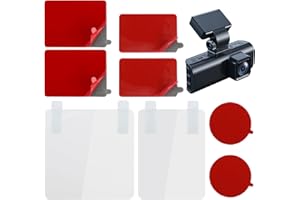 OctinPris Adhesive and Electrostatic Stickers for Dash Cam Mounting, Static Films and Double-Sided Adhesive Pad, Strong Bond to Car Windshield (12 Pack)