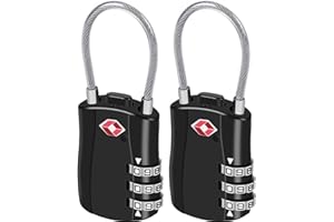 TSA Approved Luggage Combination Locks,T Tersely (2 Pack) Combination Travel Padlock Luggage Lock TSA Lock with Alloy Body TSA Lock Password Lock for Travel Bag, Suit Case, Lockers, Gym (black)