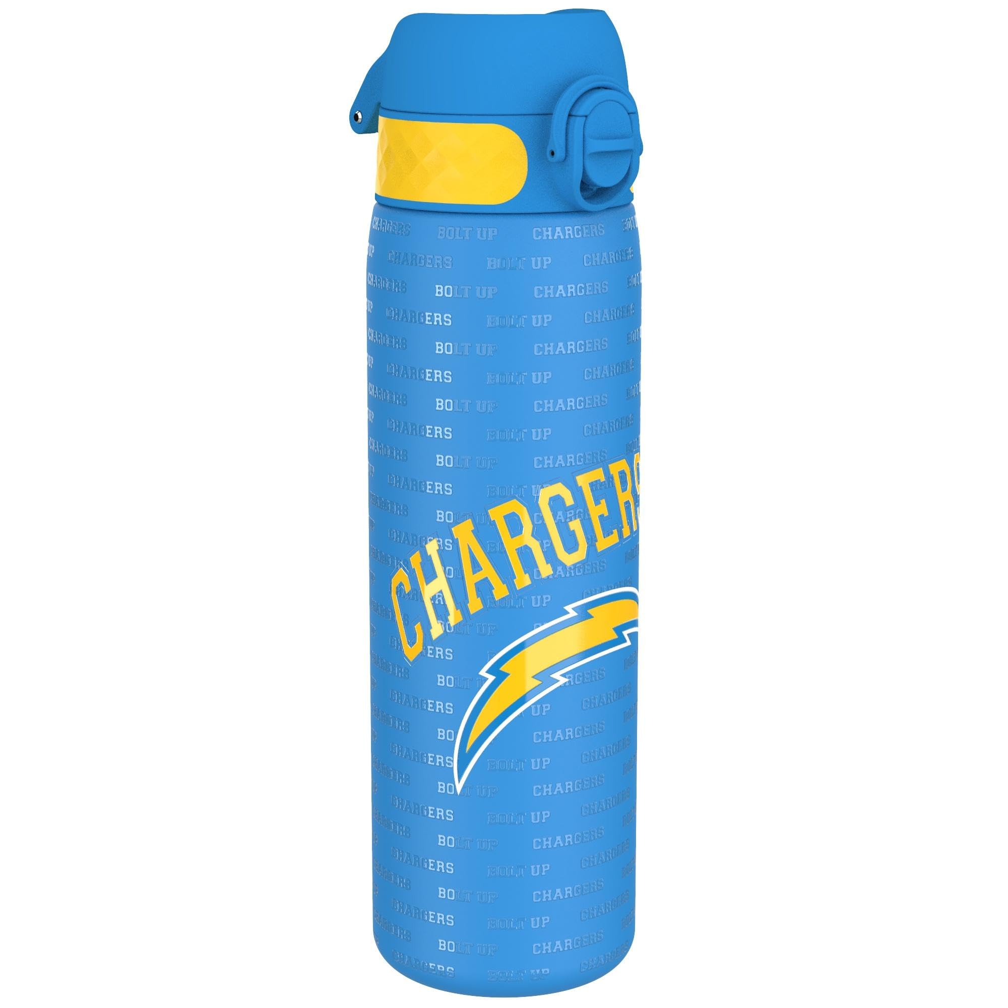 Ion8 NFL Los Angeles Chargers Lightweight Steel Water Bottle, 600 ml/20 oz, Non-Insulated, Leak Proof, Easy to Open, Secure Lock, Dishwasher Safe, Flip Cover, Fits Cup Holders, Metal Water Bottle — image 1