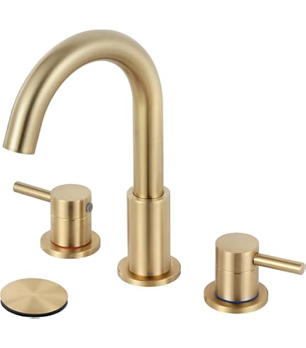 RNDIOZD Gold Bathroom Faucet 3 Hole with Pop UP Drain Rv Bathroom