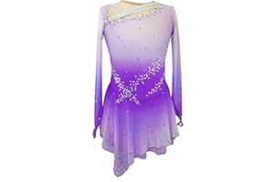 JoyCan Girl's Purple Gradient Figure Skating Dress for Children and Adults Competition Clothing