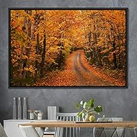 Framed Canvas Wall Art Rustic Woods Brown Dark Dramatic Forest Group Nature Photography Realism - 16x24 inches